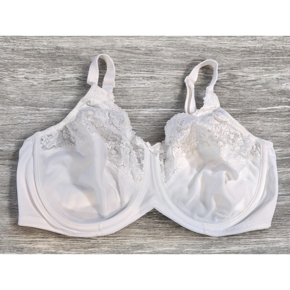 Lilyette Minimizer Bra PLus Size 40D White Lace Full Figure Coverage Underwire - Picture 1 of 5